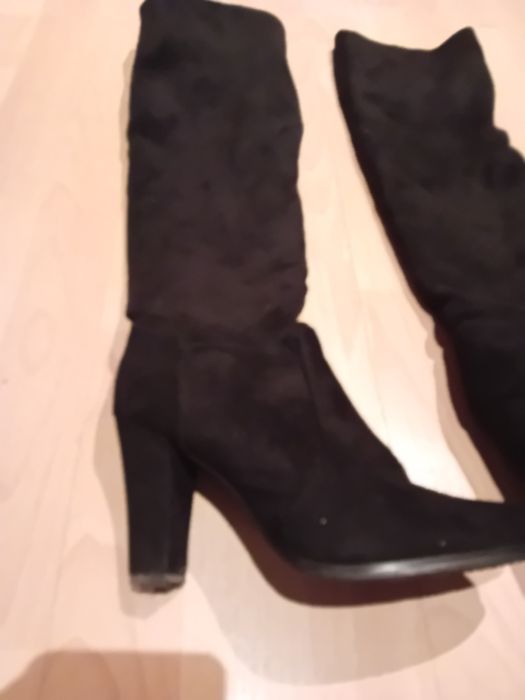 Botki czarne zamszowe