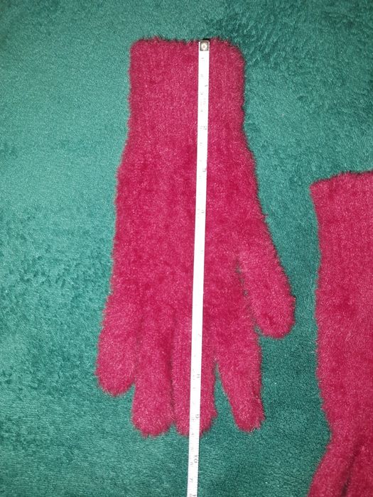 Rękawiczki zimowe, damskie, bordowe, ciepłe