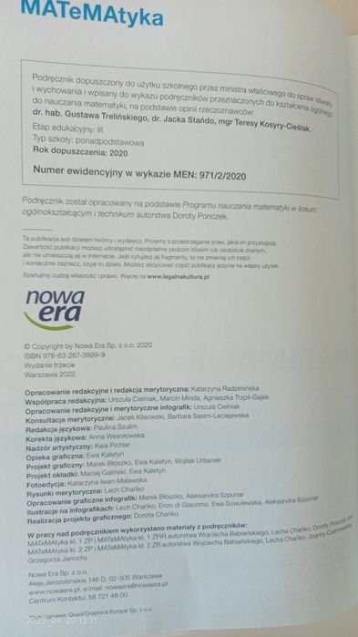 Matematyka. Podręcznik. Klasa 2. Zakres podstawowy. Liceum i technikum
