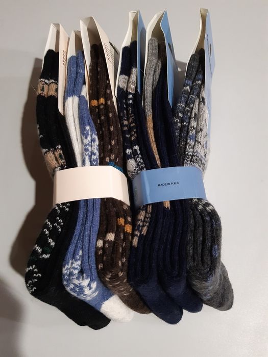 6 pares de meias novas em lã tamanho 40-46