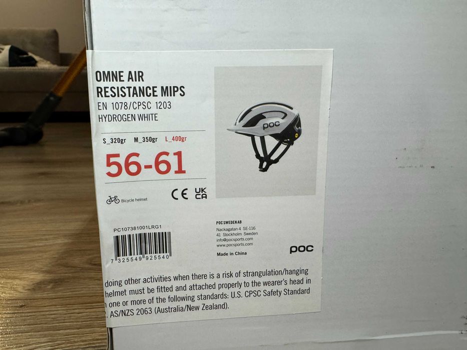Kask Rowerowy Poc Omne Air Resistance Mips Hydrogen White L 56-61, kolarstwo, rower, sport