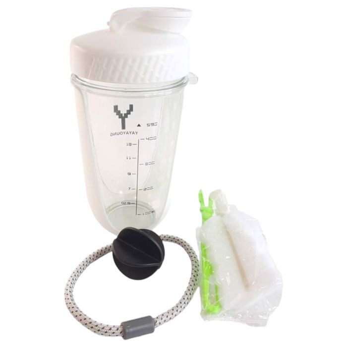 Bidon shaker do odżywek białka biały 500 ml