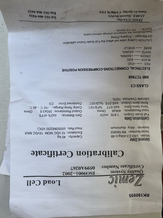 Продаються тензодатчики (датчики ваги) Zemic RK180955.