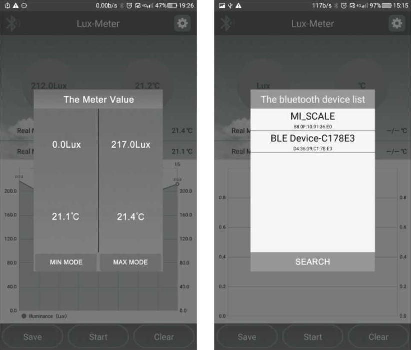 Luksomierz Miernik Z Sondą Światłomierz Bluetooth