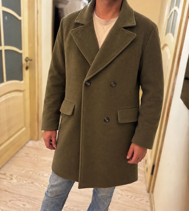 CLOSED HERBY płaszcz męski 80% wełna 20% kaszmir khaki premium