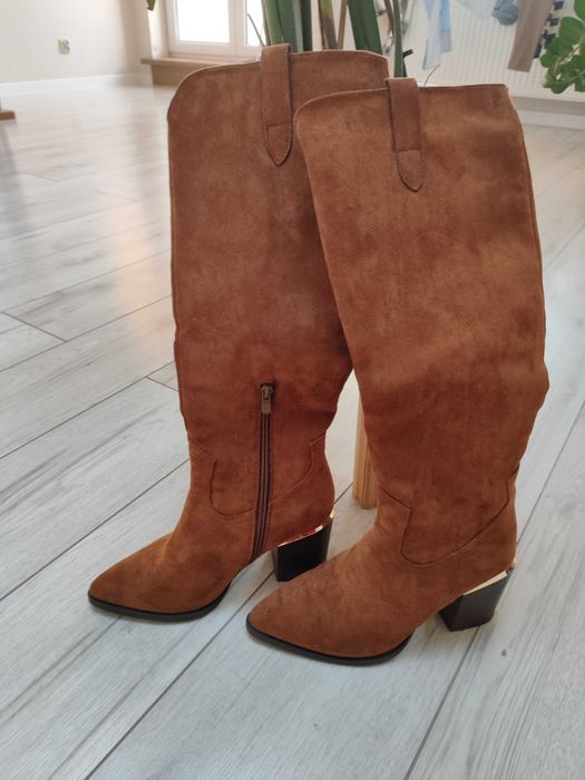 Kozaki zamszowe carmel 37