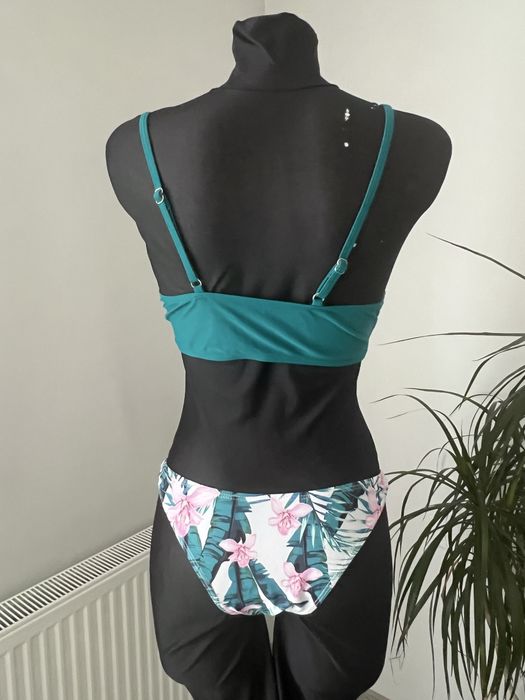 Strój kąpielowy 3w1 S bikini spódniczka push-up