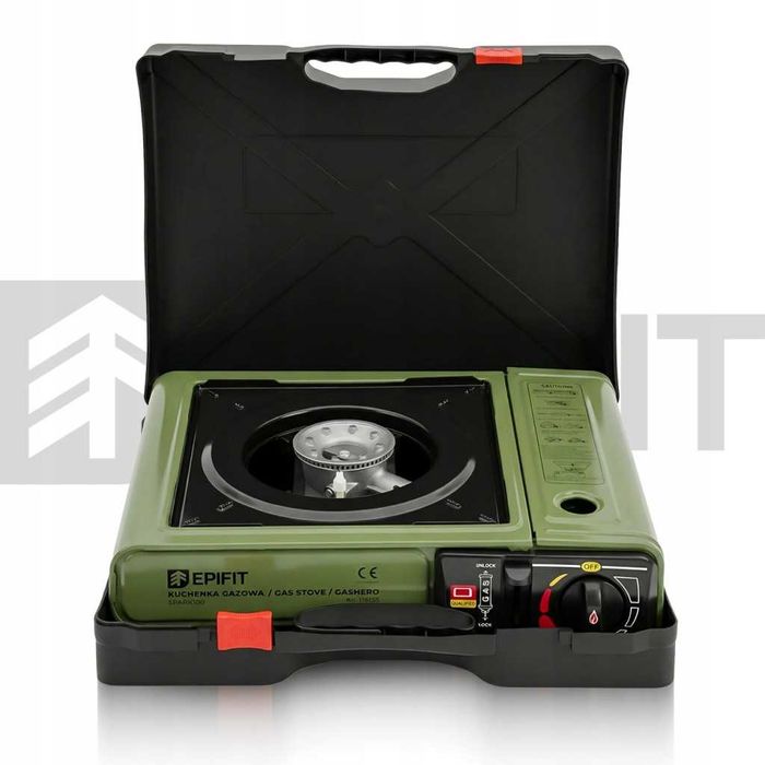 Kuchenka turystyczna gazowa SPARK100 2500W walizka adapter