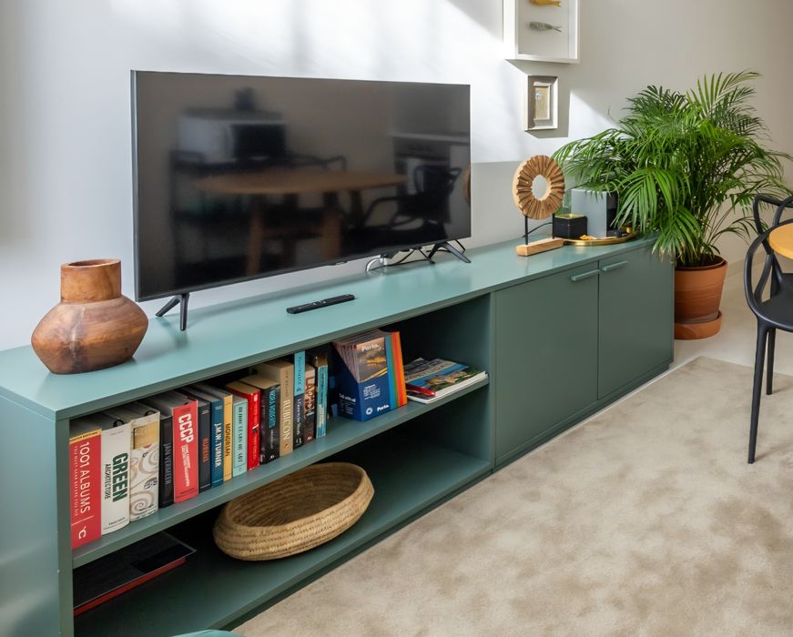 Consola, móvel de tv verde