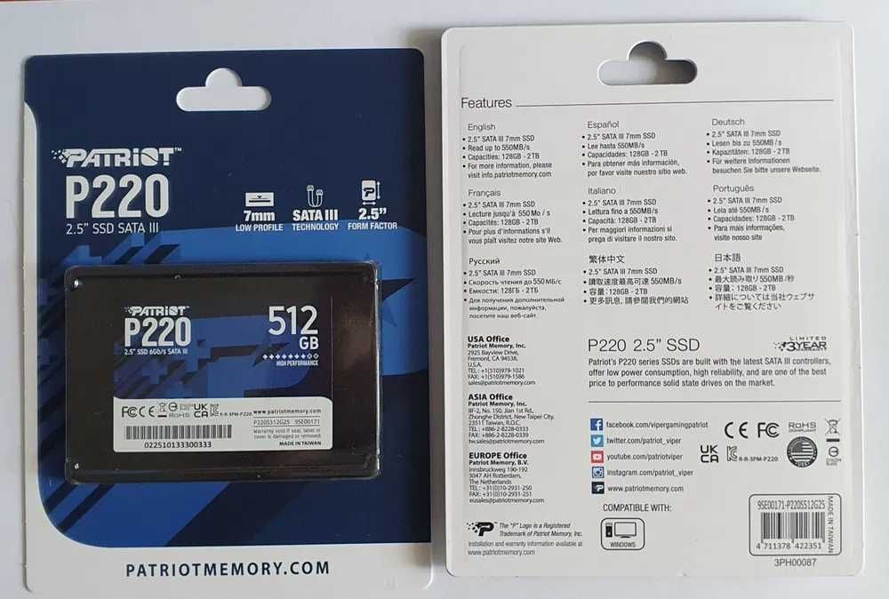 Nowy Dysk SSD Patriot P220 512GB