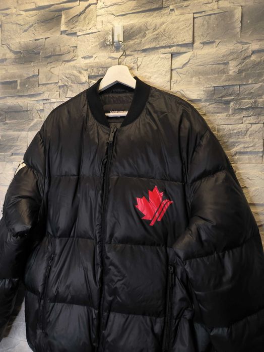 Kurtka Dsquared2 DSQ2 Puchowa Zimowa Czarna Logo Męska
