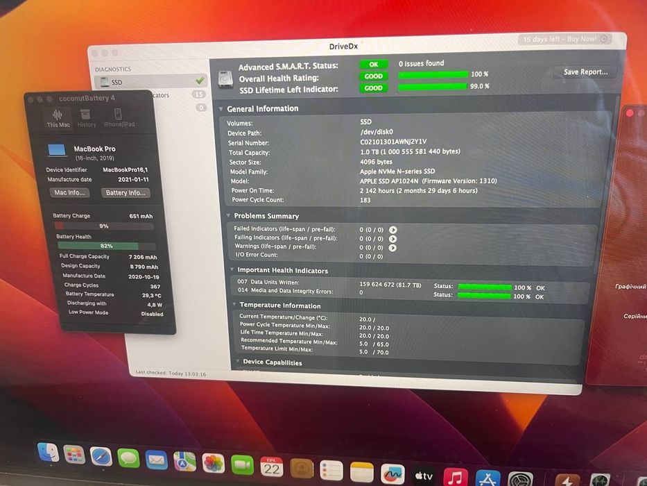 MacBook Apple  Pro 16 А2141 i9-SSD 1 tb озп 16, AMD Radion
