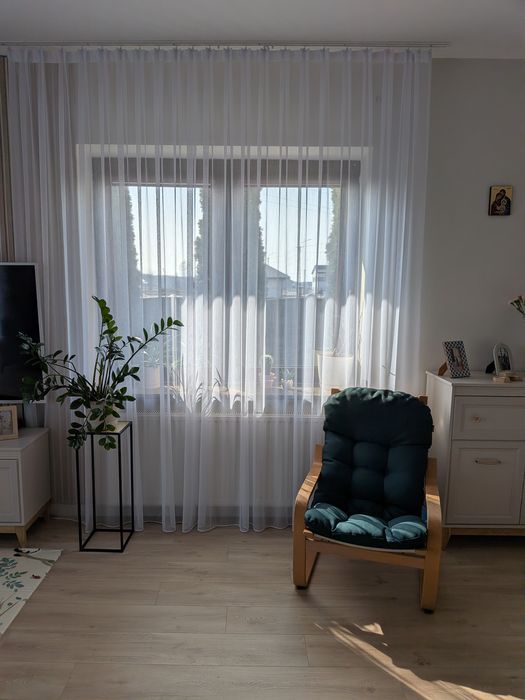 Firany białe, bambusowe