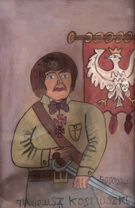Obraz z pieczęcią - pamiątka z Krynicy Nikifor