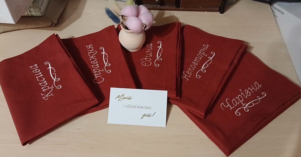 "Ти для мене..." Подарунковий набір серветки святковий набір для жінки