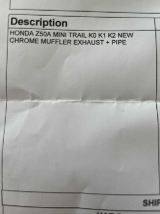 Linha escape completa (exhaust for 72cc) NOVA Honda Mini Trail Z50A
