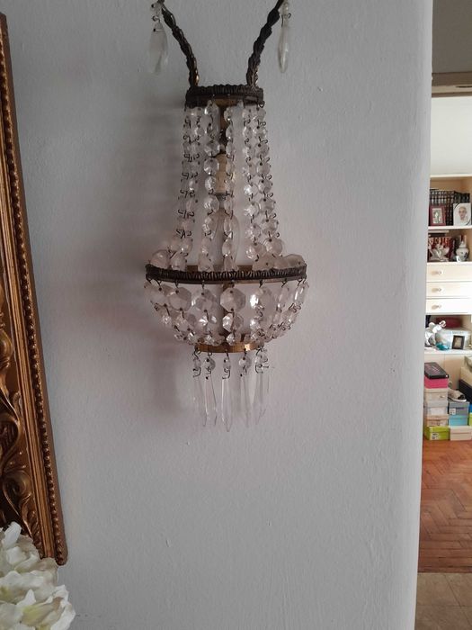 Candeeiros vintage de teto e 2 apliques