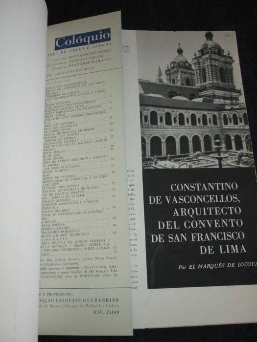 Livro Revista Colóquio Artes e Letras nº 10 Outubro de 1960