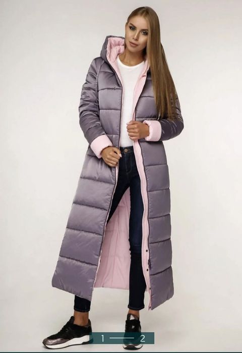 Модный длинный пуховик