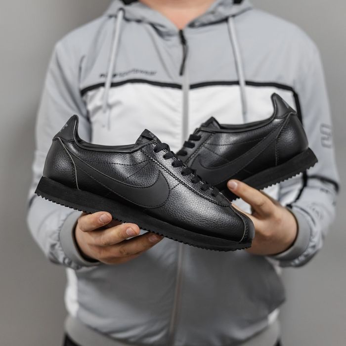 Кросівки Nike Cortez All Black premium | Кроссовки Найк чоловічі жіночі