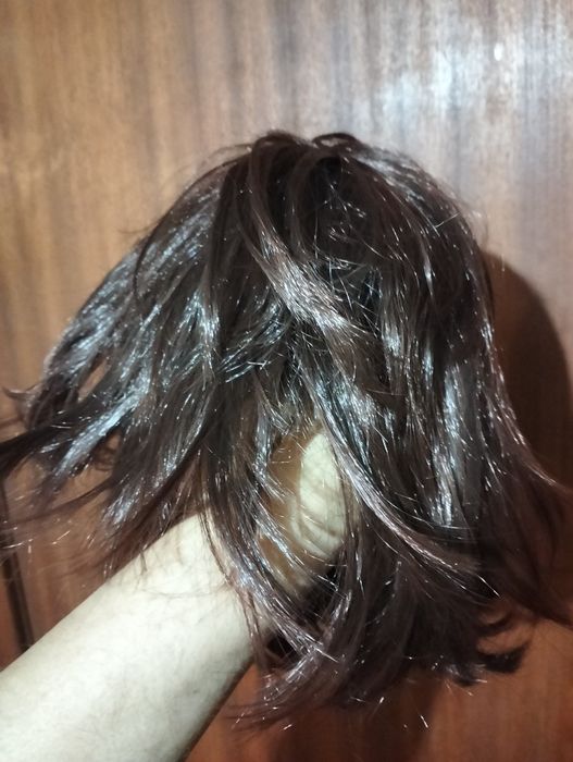 Peruca cabelo curto da cor castanho