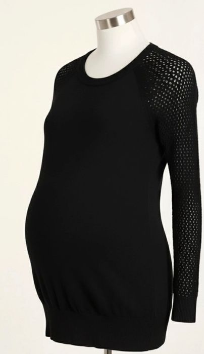 Sweterek ażurowy damski ciążowy XS czarny H&M Mama