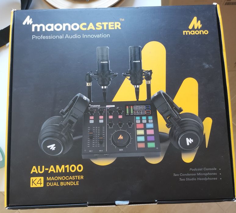 Konsola podcastowa MaonoCaster + 2 mikrofony + 2x słuchawki