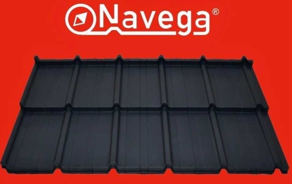 Blachodachówka modułowa płaska NAVEGA 8017, bązowa