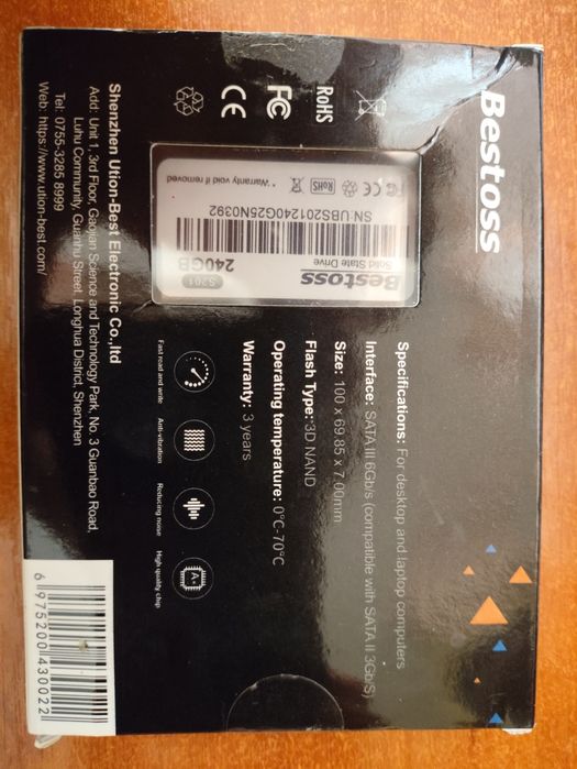 SSD 2.5 sata  Bestoss 240gb