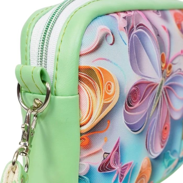 Mini Torebka Box z Ekoskóry z Kolorowymi Motylami w Pastelach