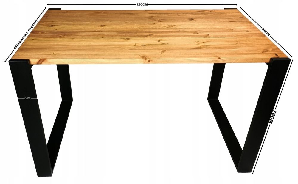 Biurko Loft Drewniane Rustykalne Komputerowe 120cm