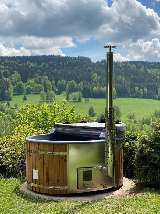 Balia Ogrodowa ruska bania jacuzzi 200cm piec zewnętrzny