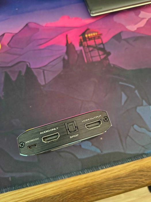 Ekstraktor HDMI do HDMI+audio ARC Adapter Konwerter  działa z PS5