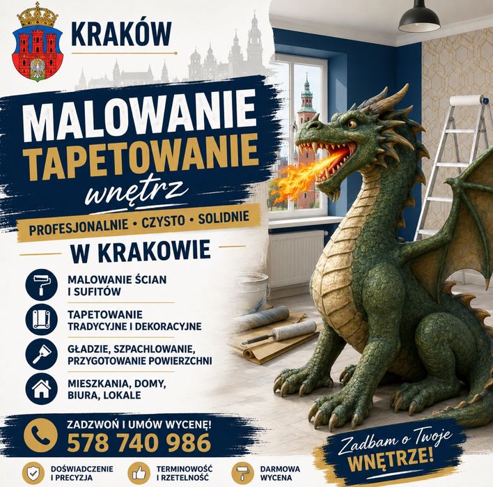 Malarz - Tapeciarz  TEL. 578 740 986 WOLNE TERMINY OD ZARAZ