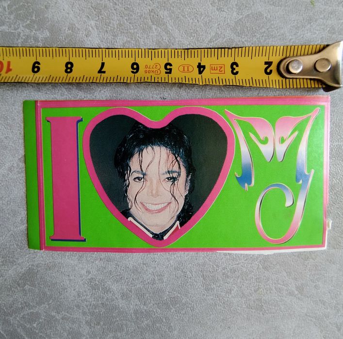 Michael Jackson Naklejka I love Michael Jackson z gazety Popcorn 1998