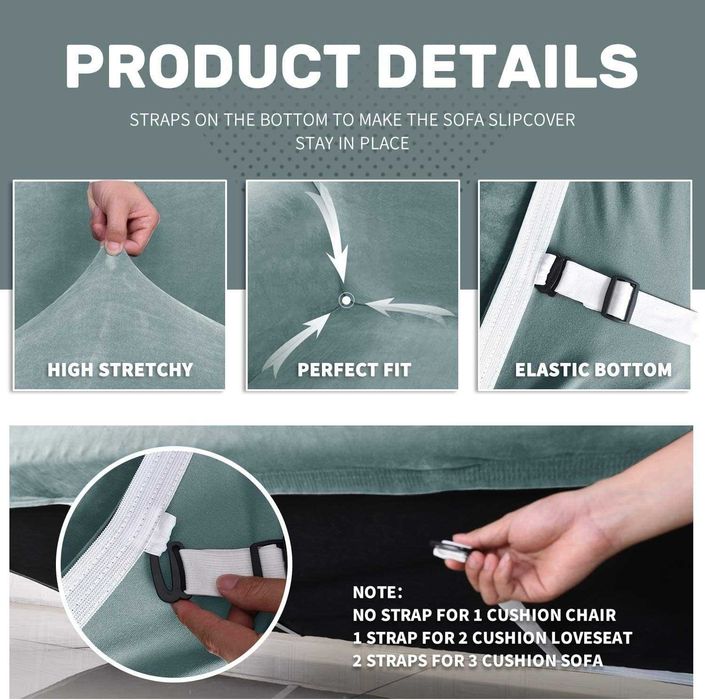 Nowy pokrowiec na sofę /elastyczny/szezlong /ochronny/2-osobowy !8475!