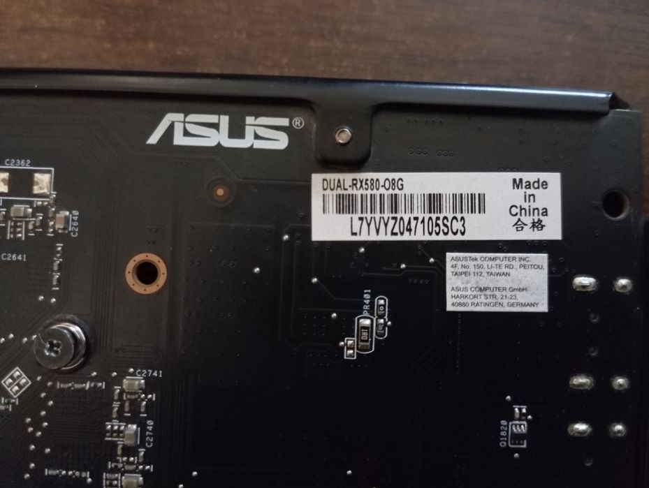Видеокарта Asus dual RX 580 8GB - Рабочая, год производства 2020