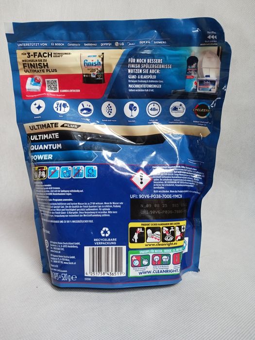 Kapsułki do zmywarki Finish Quantum 50 sztuk niemieckie