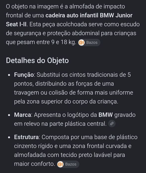 Cadeira auto BMW
