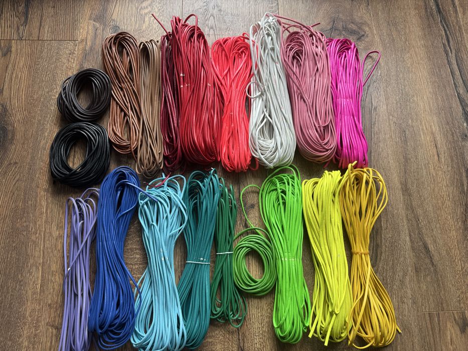 Rzemyki płaskie PU 19 kolorów – zestaw do robienia bransoletek