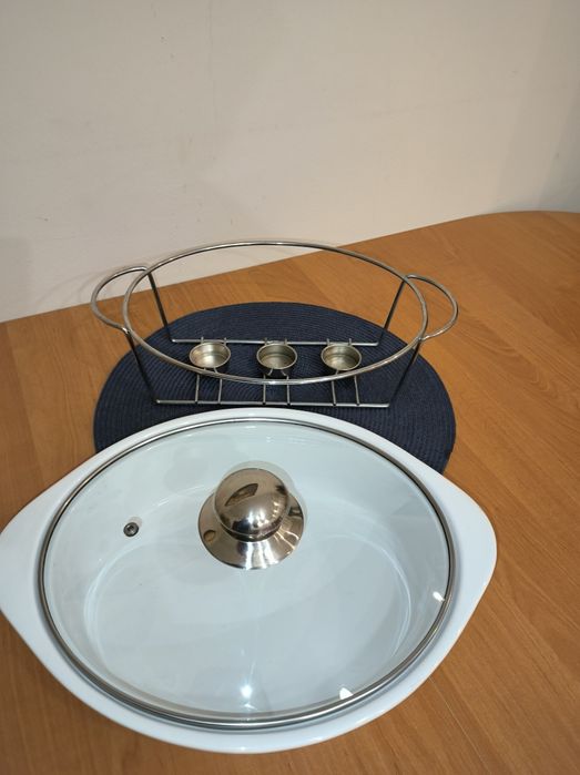 Naczynie żaroodporne ceramiczne z podgrzewaczem Polecam