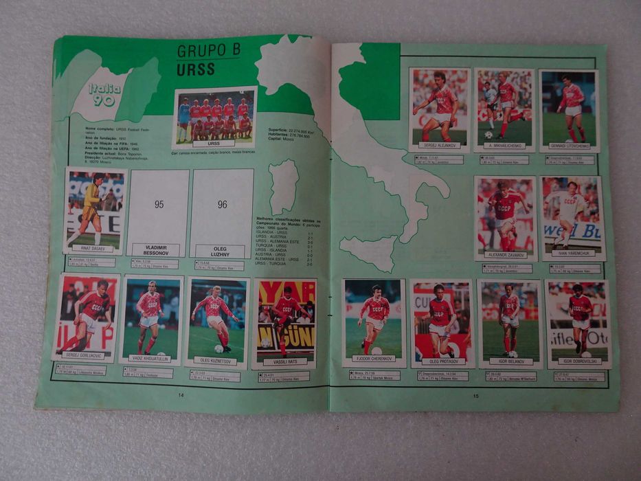 Caderneta de cromos de futebol Itália 90 - Euroflash faltam 182 cromos