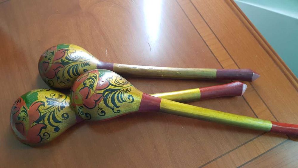 Расписная деревянная посуда ручной работы СССР   Трилистник  Винтаж