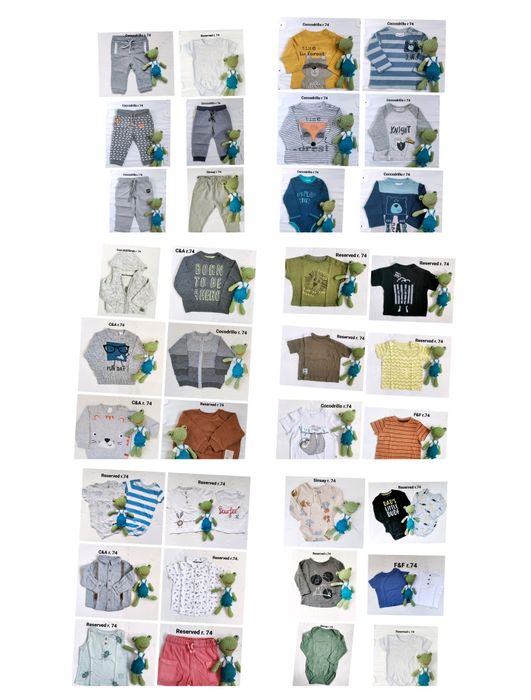 Paka ubranek r 74, 40 szt, Coccodrillo, Smyk. Stan idealny