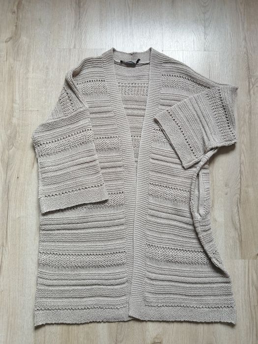 Beżowy, ażurowy kardigan, R. L