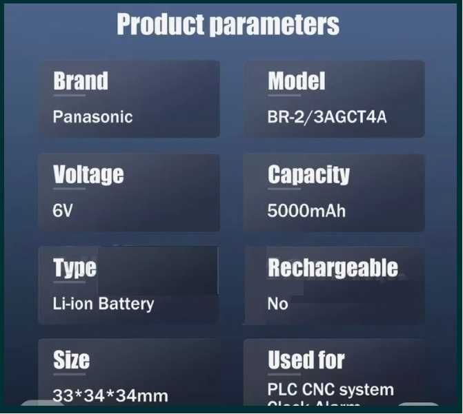 Bateria Panasonic BR-2/3AGCT4A