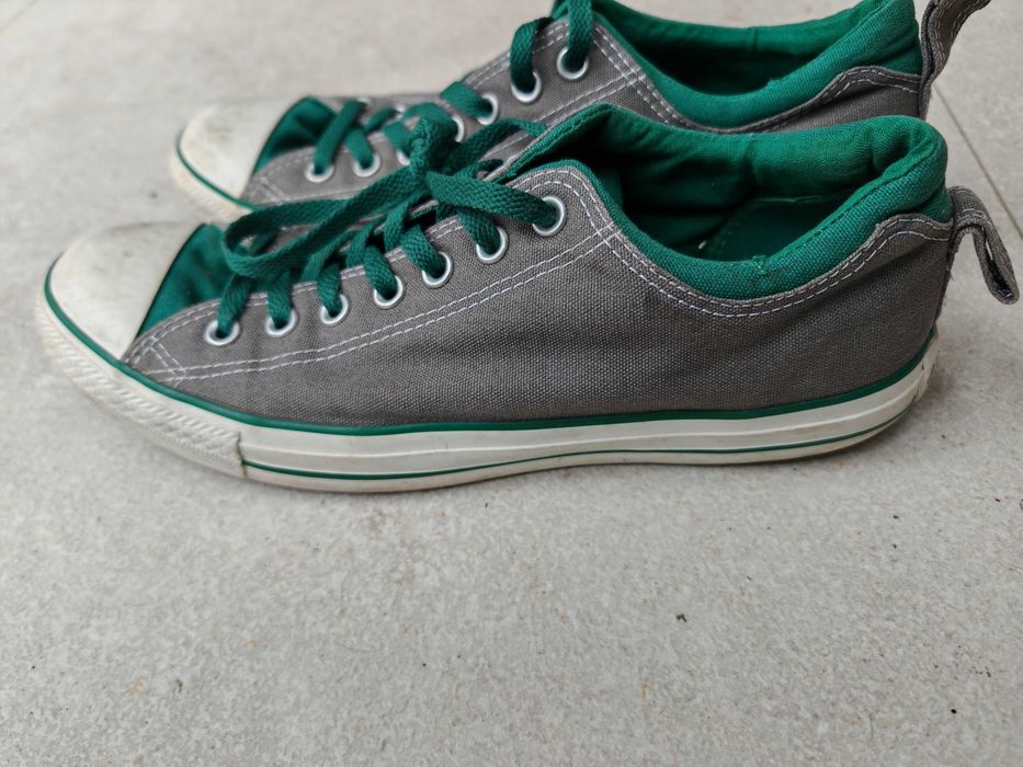 Converse cinzentas e verde esmeralda — tamanho 42