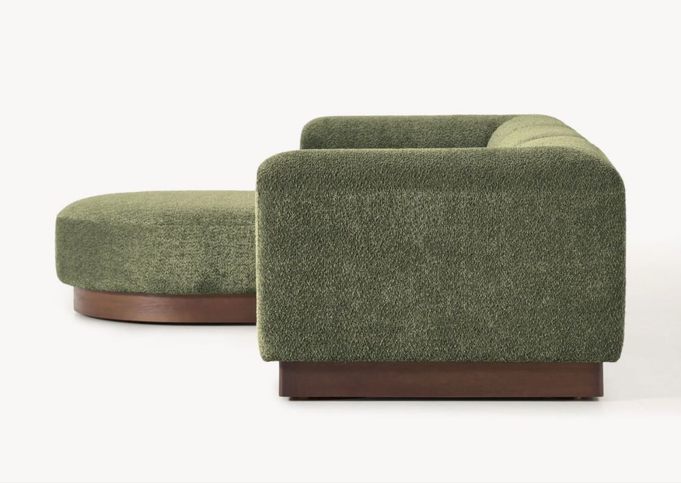 Sofa modułowa Teddy Boucle Natalie z pufem lewa/prawa Westwing
