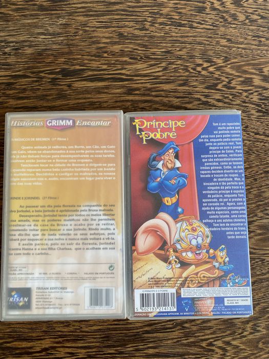 Cassetes VHS o principe pobre e contos encantados