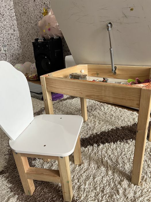 Стол со стульчиком для ребенка дуб білий